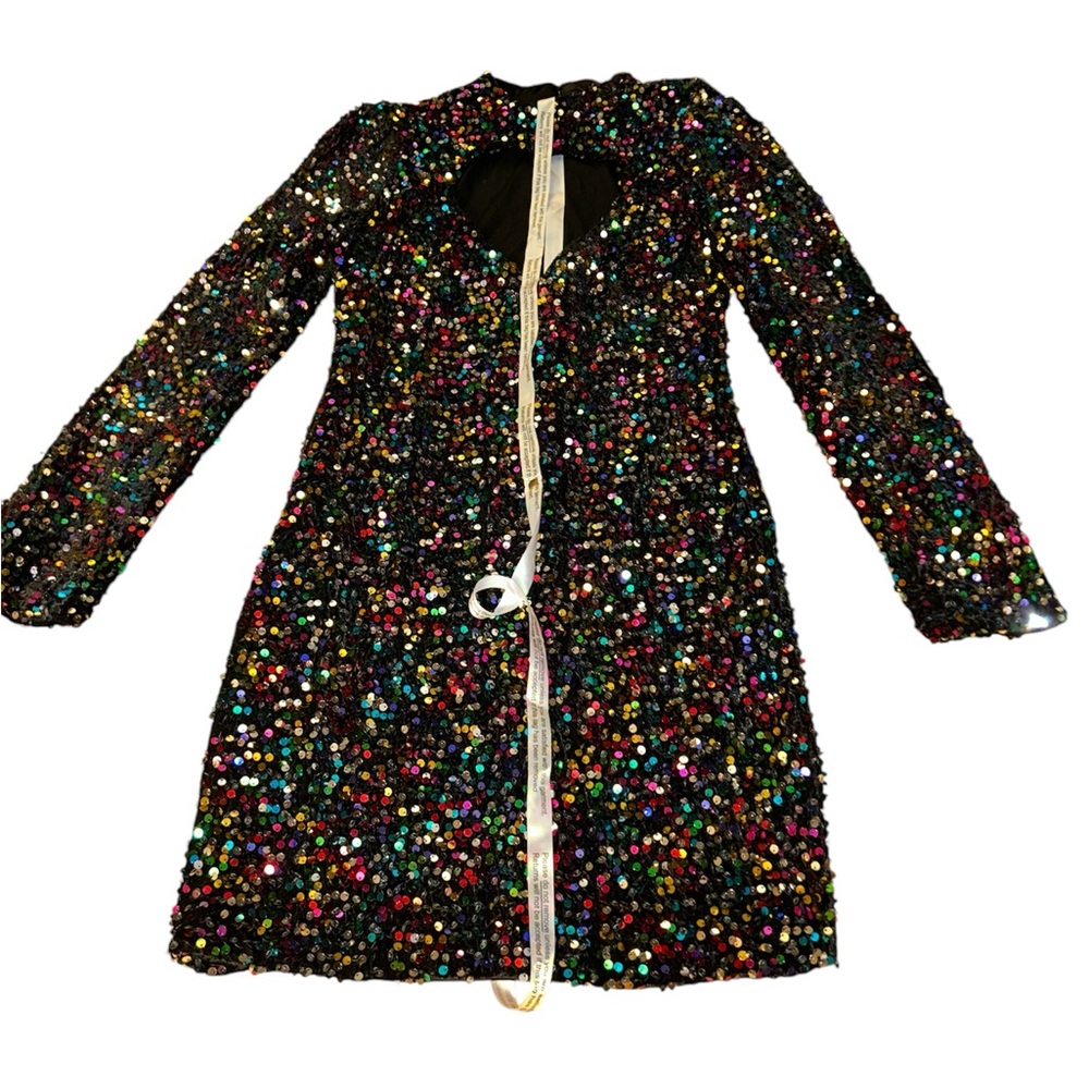 NastyGal Heart Cut Out Sequin Mini Dress NWOT Size 6